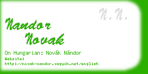 nandor novak business card