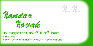 nandor novak business card